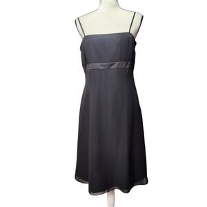 Vintage Y2K 90s Ann Taylor Sz 10 Black Sheer Babydoll Dress Spagetti Strap